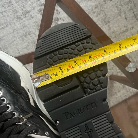 Cesare Paciotti textured detail Leather Black/White Athletic Sneakers Sz 9-10 - Picture 16 of 17